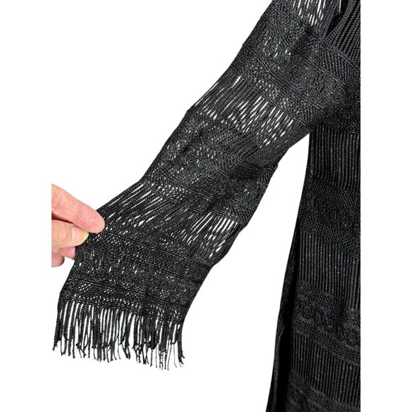 Vintage black sparkly dress and open long jacket by Damianou Size L - Picture 9 of 12